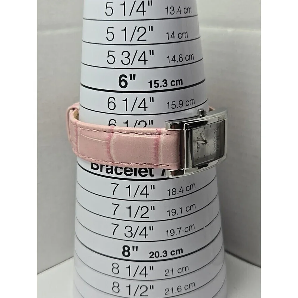 Kenneth Cole Reaction KC2404 Ladies XS Tank Watch Pink Leather Strap New Battery